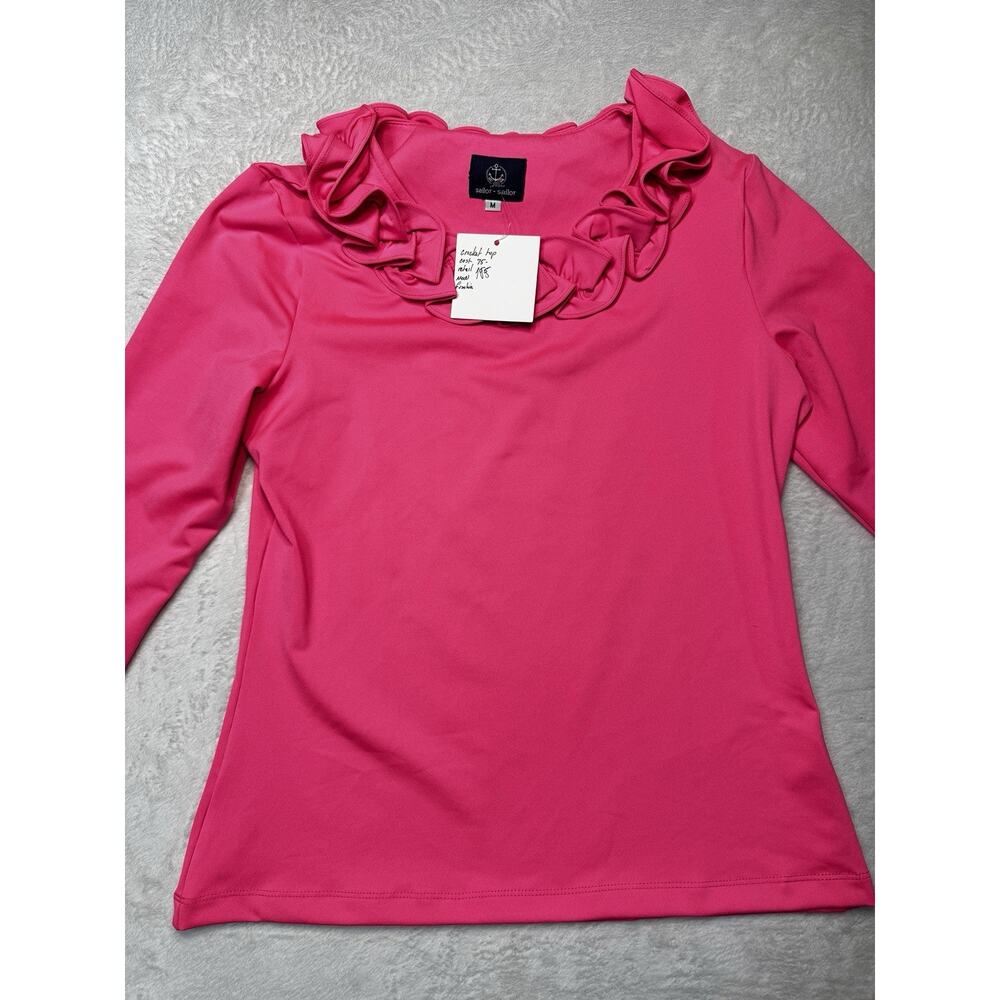 Sailor-Sailor Cricket Top Fuchsia 3/4 Sleeve SZ M UPF 50+ Resortwear NWT